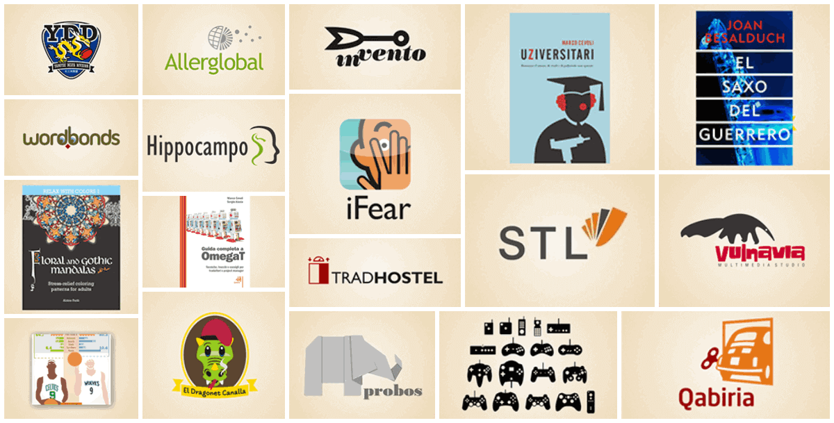 Collage progetti grafici di Marco Cevoli