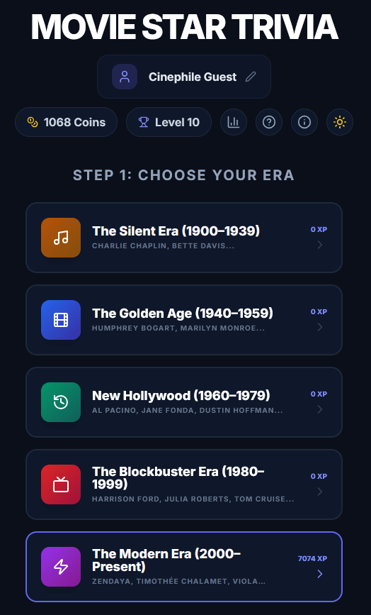 Screenshot di Movie Star Trivia
